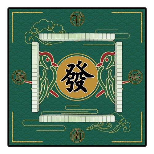 Buhyujkm Mahjong-Tischmatte, Mahjong-Matte für Tisch - 27 x 27 Zoll rutschfeste Mahjong-Tischdecken,Retro-Mahjong-Zubehör, Würfelspiel-Tischdecke, Legespielmatten für Mahjong-Legespiel-Pokerspiel von Buhyujkm