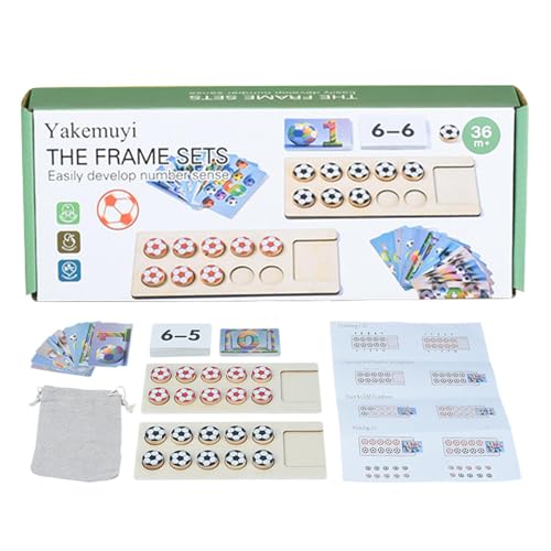 Buhyujkm Math Counters Toy, Addition and Subtraction Game, Preschool Interactive Soccer-Themed Board Game for Home and Kindergarten, 9.65x1.77x3.62 Inches Packaging Size, Wooden von Buhyujkm