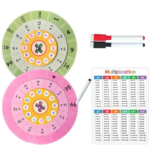 Buhyujkm Math Spinner Multiplication, Multiplication Learning Aids Wheel, Educational Counting Toys, Multiplication Practice Spinner for Students, Learning Math Multiplication Wheel for Kids von Buhyujkm