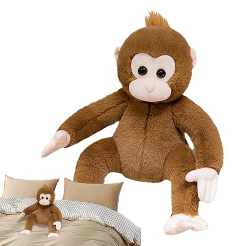 Buhyujkm Monkey Plush, Soft Animal Doll, Cartoon Design, 16-Inch Size, Soft Stuffed Comforting Toy, (Brown), Ideal for Kids' Cuddling and Playtime, Premium Materials von Buhyujkm