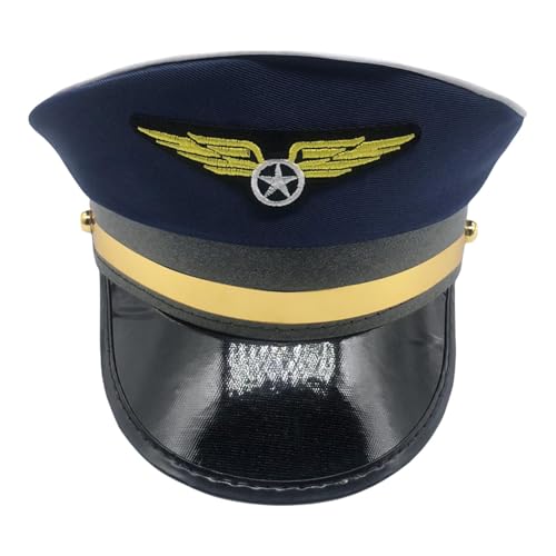 Buhyujkm Pilot Cap | Flugzeug Halloween Kostüm Cap Pilot Kostüm Zubehör - Fluggesellschaft Mottoparty Pilotenhut Flugzeug Kostüm Hut Matrosen Hut Kappe für Halloween Kostüm Zubehör von Buhyujkm