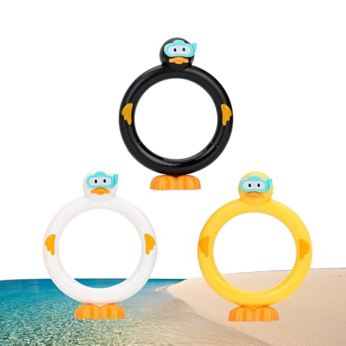 Buhyujkm Pool Games Kids, Cartoon Duck Diving Rings, 20.8x15.9x7.6cm, 3PCS Colorful Underwater Training Dive Rings, Sinking Throwing Sticks, Swimming Pool Toys for Summer von Buhyujkm