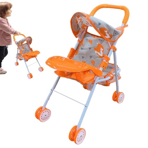 Buhyujkm Puppenwagen,Spielzeug-Kinderwagen Spielzeug-Kinderwagen für Puppen - Spielzeug-Kinderwagen für Mädchen für den Innen- und Außenbereich, Puppenzubehör für Kinder und Mädchen von Buhyujkm