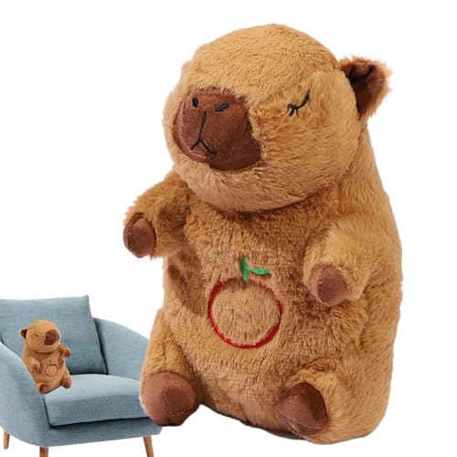 Capybara Breathing Stuffed Animal, Soothing Heartbeat Snuggle Toy, 28cm/11.02 Inches Breathing Otter Sleep Buddy, Music Light Plush, Toddler Kid Gift Plush + Abs von Buhyujkm