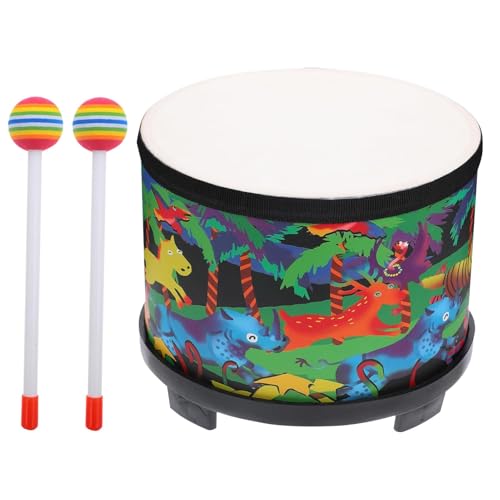 Floor Tom Drum für Kinder, 20,3 cm Kinder-Percussion-Trommelrolle, -Vorschul-Bodentrommeln, Set mit 2 Schlägeln, lustiges Musikinstrument, (helle Farbe), für den Urlaub von Buhyujkm