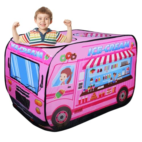 Foldable Children’s Play Tent | Pop-Out Ice Cream Truck Tent | Large Capacity Role Play Tent | Ice Cream Truck Themed Play Tent Foldable Ice Cream Truck Tent Kids Play Tent for Games and Parties von Buhyujkm