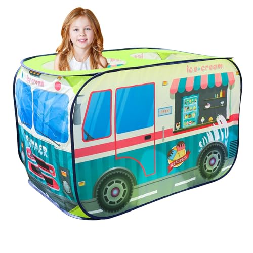 Foldable Children’s Play Tent | Pop-Out Ice Cream Truck Tent | Large Capacity Role Play Tent | Ice Cream Truck Themed Play Tent Foldable Ice Cream Truck Tent Kids Play Tent for Games and Parties von Buhyujkm