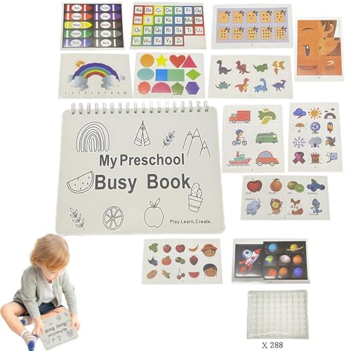 Interactive Learning Workbook Set | Kids' Educational Activity Binder with Double-Thickened Pages - Travel-Friendly Busy Book for Home, School, Car, Plane, Restaurant, with 9.84x8.27x0.79 inches von Buhyujkm