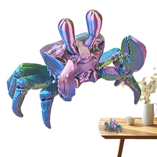 Krabbenfigur-Dekoration, kleine Krabbenfigur | 3D-gedrucktes Krabben-Fidget | Kreatives Action-Tiermodell-Ornament für Aquarium-Landschaftsbau-Ornamente von Buhyujkm