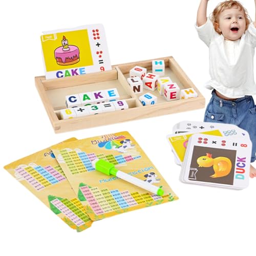 Matching-Spiel, Matching-Spiel für Kinder, Rechtschreibpädagogisches Spielzeug, Zahlen- und Buchstaben-Lernpuzzle, passendes Puzzlespiel, pädagogisches Lernspielzeug für Kinder im Alter von 3–8 Jahren von Buhyujkm