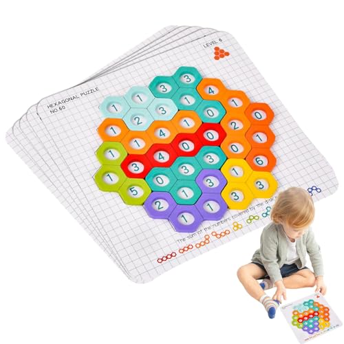 Number Puzzles for 1-3, Hexagonal Kids Tangram Digits Matching Puzzle, Brain Teaser Educational Toy, Early Learning Kids, Fun Family and Friends Activity, Improves Cognitive Skills & Problem von Buhyujkm