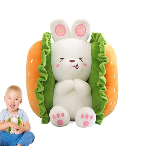 Plush Dog Doll, Cuddly Burger Animal Bunny Stuffed Plush, Huggable Sleeping Companion to Children & Adults, Sofa Bed Ornament, for Wife, Girlfriend, and Daughter von Buhyujkm