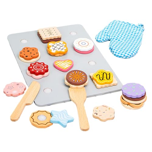 Pretend Bakery Food, Wooden Dessert Playset, Cute Pretend Play Foods, Portable Learning Aids, Enhance Hands-On Skills, 10-Piece Set, Ideal for , Fun and Creative Game von Buhyujkm