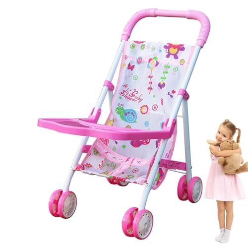 Puppenwagen | Kinderwagen mit unterem Korb für Kinder | Kleid Mädchen Kinderwagen, Alter 3+ Kinder Geschenk Spielzeug Mädchen Puppe Zubehör, Mädchen Spielzeug von Buhyujkm