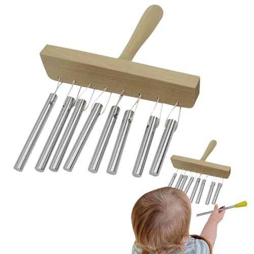 Single Row Bar Chimes, Musical Percussion Instrument, Kids Wind Chimes, Toddler Music Toys, Table Top Wind Chime with Mallet Single Row Bar Chimes Musical Instrument for von Buhyujkm