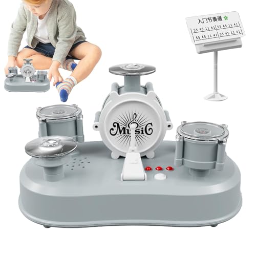 Small Drum Set, Electric Finger Drum Toy, 8.66x5.31x4.33 Inches Miniature Kit, Touch-Sensitive Desktop Percussion Gadget with Sound & Light Effects for Hand-Eye Coordination von Buhyujkm