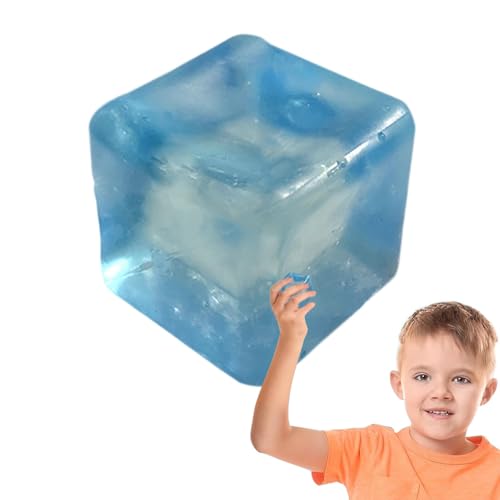 Stress Cube, Sensory Pinch Fidget Toy, 1.77x 1.77 X1.77in Slow Rise Stress Reliever, Blue Reusable Easter Basket Filler, Fidgets Toys for Stocking Stuffers von Buhyujkm