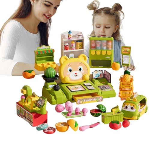 Toy Cash Register, Kids Shopping Toys, Fake Cash Register Educational Cash Register Toy, Toy Cash Register, Cute Register Playset Pretend Play Shopping Food Toys for Kids Over 3 Years Old von Buhyujkm