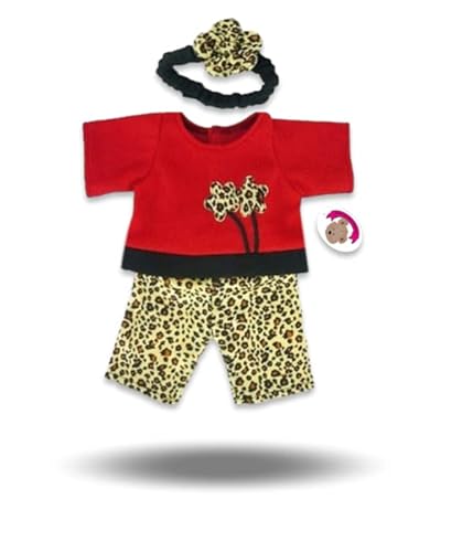 Build Your Bears Wardrobe Teddybär-Kleidung, Leoparden-Fleece-Outfit, Schuhe, passend für Build a Bear (schwarz) von Build Your Bears Wardrobe