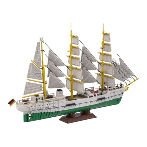 BuildCubes 1/300 Technik Schiffe Militär Bausatz, MOC Militär Schlachtschiff Bausteine Battleship, 7599Teile Technik Kriegsschiffe Klemmbausteine Konstruktionsspielzeug Geschenk von BuildCubes