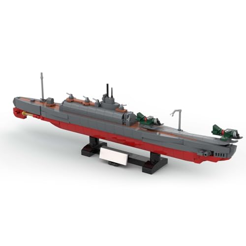 BuildCubes 1/300 Technik Submarine Schiffe Militär, I400 U-Boote Bausteine MOC Militär Schlachtschiff, 506Teile Technik Kriegsschiffe Klemmbausteine Konstruktionsspielzeug Geschenk von BuildCubes