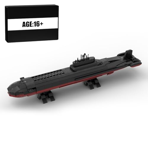 BuildCubes 1/300 Technik Submarine Schiffe Militär, U-Boote Bausteine MOC Militär Schlachtschiff, 1434Teile Technik Kriegsschiffe Klemmbausteine Konstruktionsspielzeug Geschenk von BuildCubes