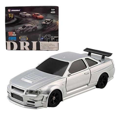 BuildCubes 1/43 Drift RC Auto Mini, RC Drift Car RC Drift Auto RC Sportwagen, 2.4G Vollproportional Mini RC Racing Drift Auto Modell RC Racing Auto, Spielzeug Geschenke -Gyroskop RTR von BuildCubes