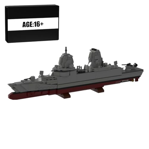 BuildCubes 1/485 F-126 Technik Kriegsschiff Militär Bausatz, MOC Militär Schlachtschiff Bausteine Battleship, 546Teile Technik Schiffe Klemmbausteine Konstruktionsspielzeug Geschenk von BuildCubes