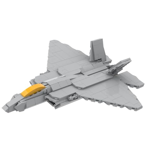 BuildCubes 1/72 F22 Militär Flugzeug Bausteine Bauset, MOC Bausteintechnik Flugzeug Konstruktionsspielzeug Helikopter, MOC Klemmbausteine Hubschrauber Bausatz Geschenke (321Teile) von BuildCubes