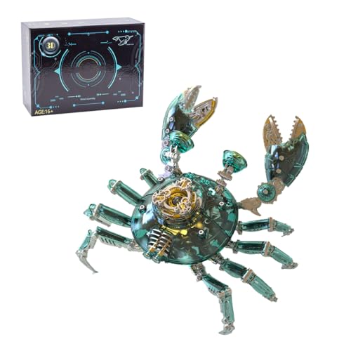 BuildCubes 3D Metall Puzzle Erwachsene, Steampunk Krabbe 3D Puzzle Metall Modellbausatz Tier, 666PCS DIY Mechanisch Crab Modell Ornamente Spielzeug Geschenk, KIT Version von BuildCubes