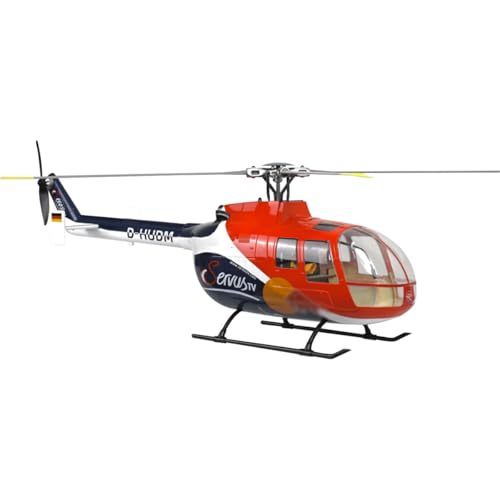 BuildCubes BO105 470 RC Hubschrauber, 2.4G 6CH RC Helikopter Outdoor Indoor, Hobby RC Flugzeuge RC Militär Luftfahrzeug, Hubschrauber Modell Spielzeug Geschenke für Erwachsene -RTF von BuildCubes