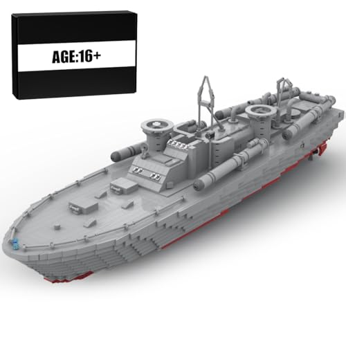 BuildCubes Elco80 Technik Schiffe Militär Bausatz, MOC Militär Flugzeugträger Bausteine Battleship, 3523Teile Technik Kriegsschiffe Klemmbausteine Konstruktionsspielzeug Geschenk von BuildCubes