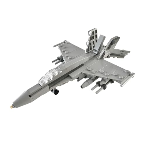 BuildCubes F/A-18 Militär Flugzeug Bausteine Bauset, MOC Flugzeug Bausteintechnik Hubschrauber Konstruktionsspielzeug Flugzeug, MOC Klemmbausteine Helikopter Geschenke (197Teile) von BuildCubes