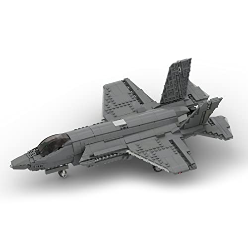 BuildCubes F-35A Militär Flugzeug Bausteine Bauset, MOC Flugzeug Bausteintechnik Konstruktionsspielzeug Helikopter, MOC Klemmbausteine Hubschrauber Bausatz Geschenke (1517 Teile) von BuildCubes