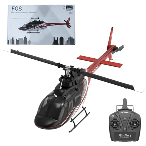 BuildCubes F08 1/27 206 RC Hubschrauber, 2.4G 6CH RC Helikopter Outdoor Indoor, Hobby RC Flugzeuge with Optische Flusspositionierung, RC Militär Luftfahrzeug, Spielzeug Geschenke -RTF von BuildCubes