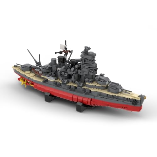 BuildCubes G-60429 Technik Schiffe Militär Bausatz, MOC Militär Schlachtschiff Bausteine Battleship, 1482Teile Technik Kriegsschiffe Klemmbausteine Konstruktionsspielzeug Geschenk von BuildCubes