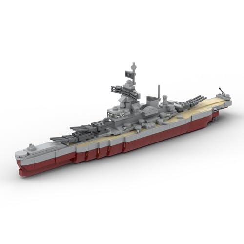 BuildCubes G-60429 Technik Schiffe Militär Bausatz, MOC Militär Schlachtschiff Bausteine Mini Battleship, 479Teile Technik Kriegsschiffe Klemmbausteine Konstruktionsspielzeug Geschenk von BuildCubes