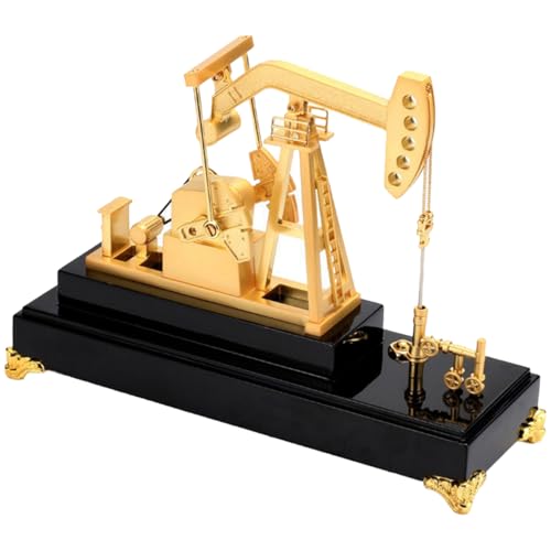 BuildCubes Metall Ölbohrlochpumpenheber Modell, Ölpumpenheber Metall Modell Ölpumpmaschine Klopfer,Simulation Arbeiten Öl Pumpen Jack Maschine Ausrüstung Modell Spielzeug Geschenk von BuildCubes