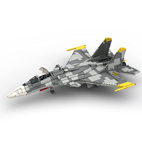 BuildCubes SU-37 Militär Flugzeug Bausteine Bauset, MOC Flugzeug Bausteintechnik Konstruktionsspielzeug Helikopter, MOC Klemmbausteine Hubschrauber Geschenke (1664 Teile) von BuildCubes