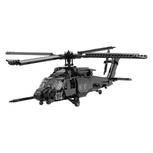 BuildCubes UH60M Hubschrauber Bausteine Modellbausatz, Militär Helikopter MOC Flugzeug Bausteintechnik, 971 Teile Klemmbausteine Militar Hubschrauber Konstruktionsspielzeug Geschenke von BuildCubes