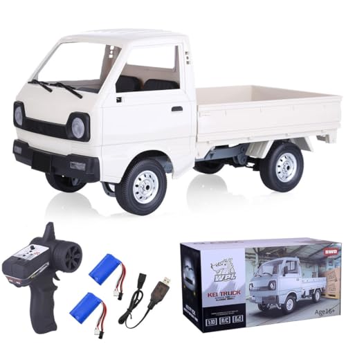 BuildCubes WPL D12 Mini Truck, WPL 1/10 D12 Mini RC Truck, Drift RC Auto Mini Cargo Truck RC LKW RC Mini Van, RC Pickup Truck RC Drift Truck, Spielzeug Geschenk für Erwachsene -RTR von BuildCubes