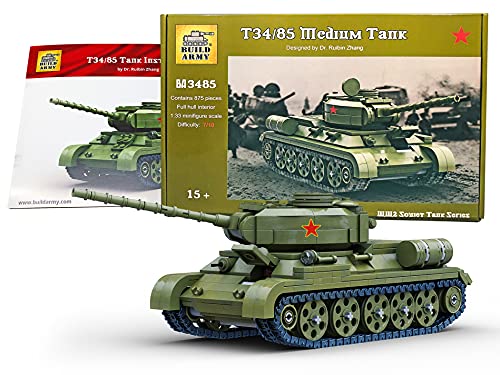 Buildarmy WWII Soviet T34/85 Panzer Baustein Modell Construction Set von Buildarmy