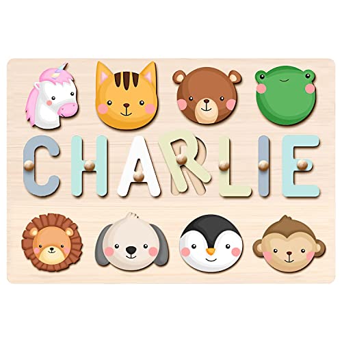 Puzzle mit Namen Personalisiert, Personalisiert Holzpuzzle Geschenke ab 1 Jahr, Ostern Geschenk für Baby, Weihnachts Geschenke für Kinder, Spielzeug Junge Mädchen Holz Puzzle, Puzzle ab 1, 2, 3 Jahre von Buioata