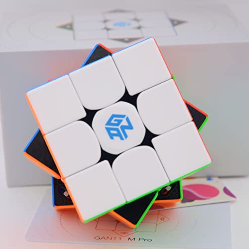 Bukefuno GAN 11 M Pro 3x3 Magnetischer Speed-Zauberwürfel Stickerlos Cube GAN11M Pro 3x3x3 Puzzle Magic Würfel (GAN11 M Pro Schwarze Mattierte Kern-Version) von Bukefuno