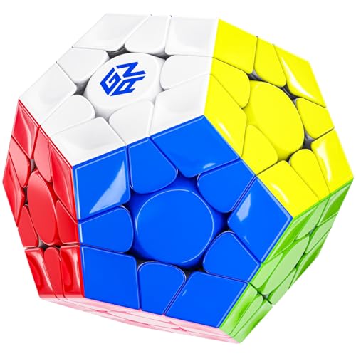 Bukefuno GAN Megaminx MagLev UV V2 Speed Magic Cube Puzzle 120 Magnete gan Megaminx Pentagonal Magnetic Speed Cube Stickerless UV Coated-Black Base von Bukefuno