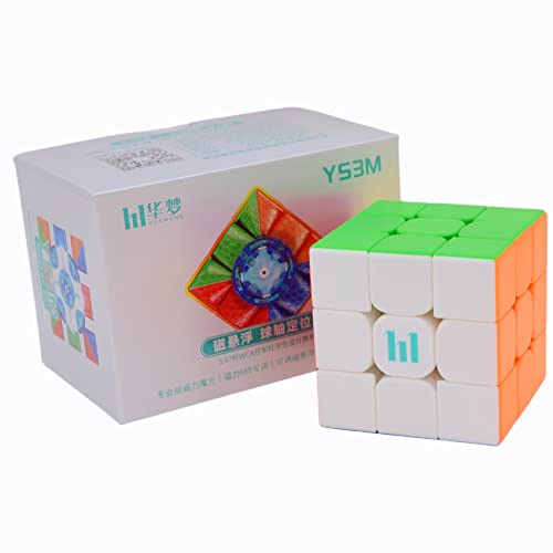 Bukefuno MoYu Huameng YS3M 2023 Maglev Ball-Core 3x3 Version Magnetischer Speed-Zauberwürfel Stickerlos MFJS Puzzle Magic Würfel 3x3x3 MoYu YS3M Maglev (YS3M Ball-Core Version) Cube von Bukefuno