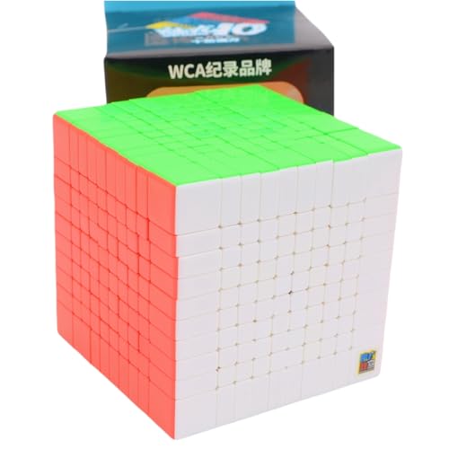 Bukefuno MoYu Meilong 10x10 Zauberwürfel Stickerlos Moyu MEILONG 10x10x10 Cubing Klassenzimmer 10x10 Speed Puzzle Würfel 84 mm Speed Magic Cube Spielzeug von Bukefuno