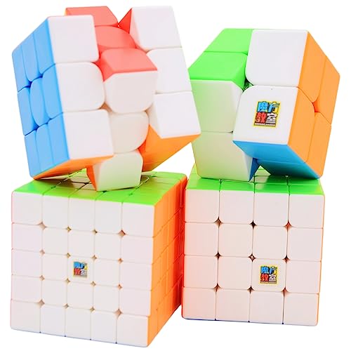 Bukefuno MoYu Meilong 2x2 3x3 4x4 5x5 Speed Zauberwürfel Geschenkbox Set Stickerloses Cube-Puzzle Speedcubing-Bundle 2x2x2 3x3x3 4x4x4 5x5x5 Puzzle Würfel von Bukefuno