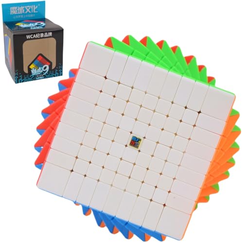 Bukefuno MoYu Meilong 9x9,Zauberwürfel, Moyu Speed-Puzzle-Würfel 9x9 Stickerlos Meilong 9x9x9 Magic Cubing-Klassenzimmer MF9 Spielzeug Würfel,Bildungsspielzeug von Bukefuno