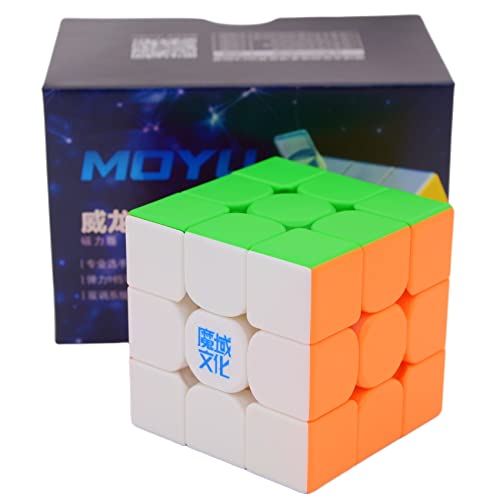 Bukefuno MoYu WeiLong WRM V9 3x3 Magnetpuzzle WR M V9 Magic Stickerless Competition 3x3 Cube Speed moyu WeiLong V9 3x3x3 Magnetische Version von Bukefuno